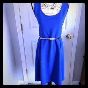 Beautiful royal blue dress with belt